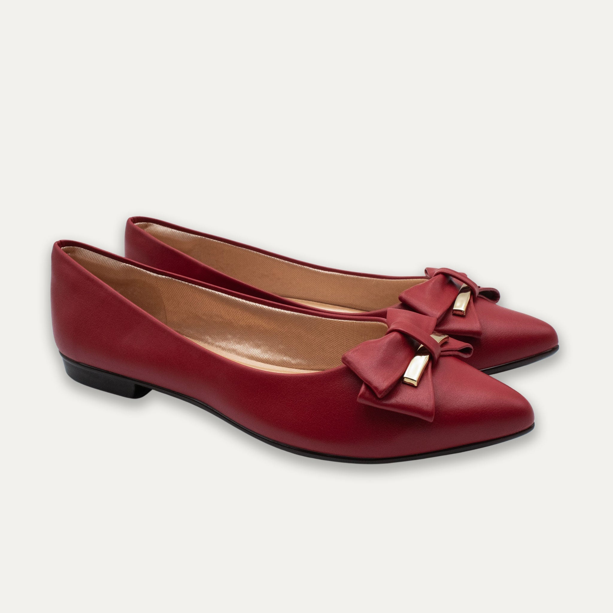 Belkis Pointed Toe Flats Red