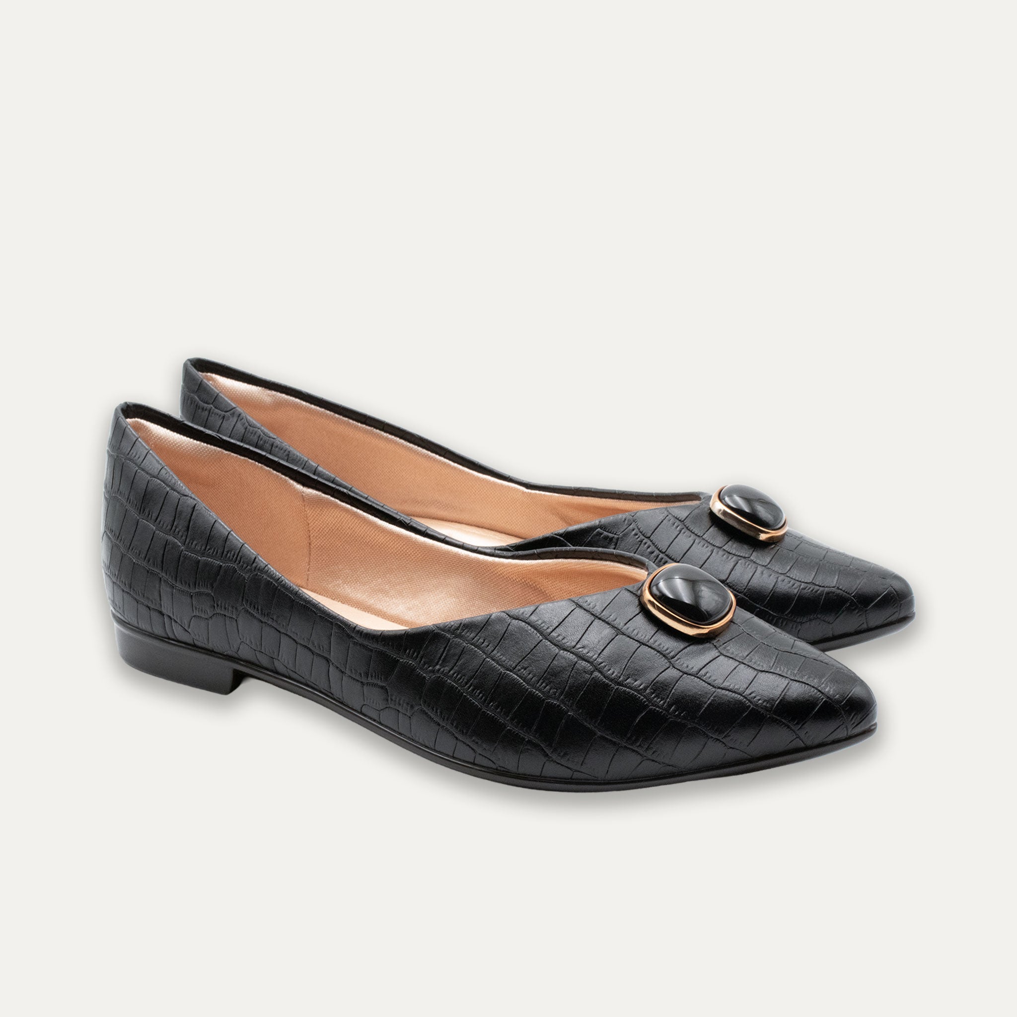 Antonia Black Pointed Toe Flats