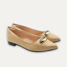 Evita Caramel Pointed Toe Flats