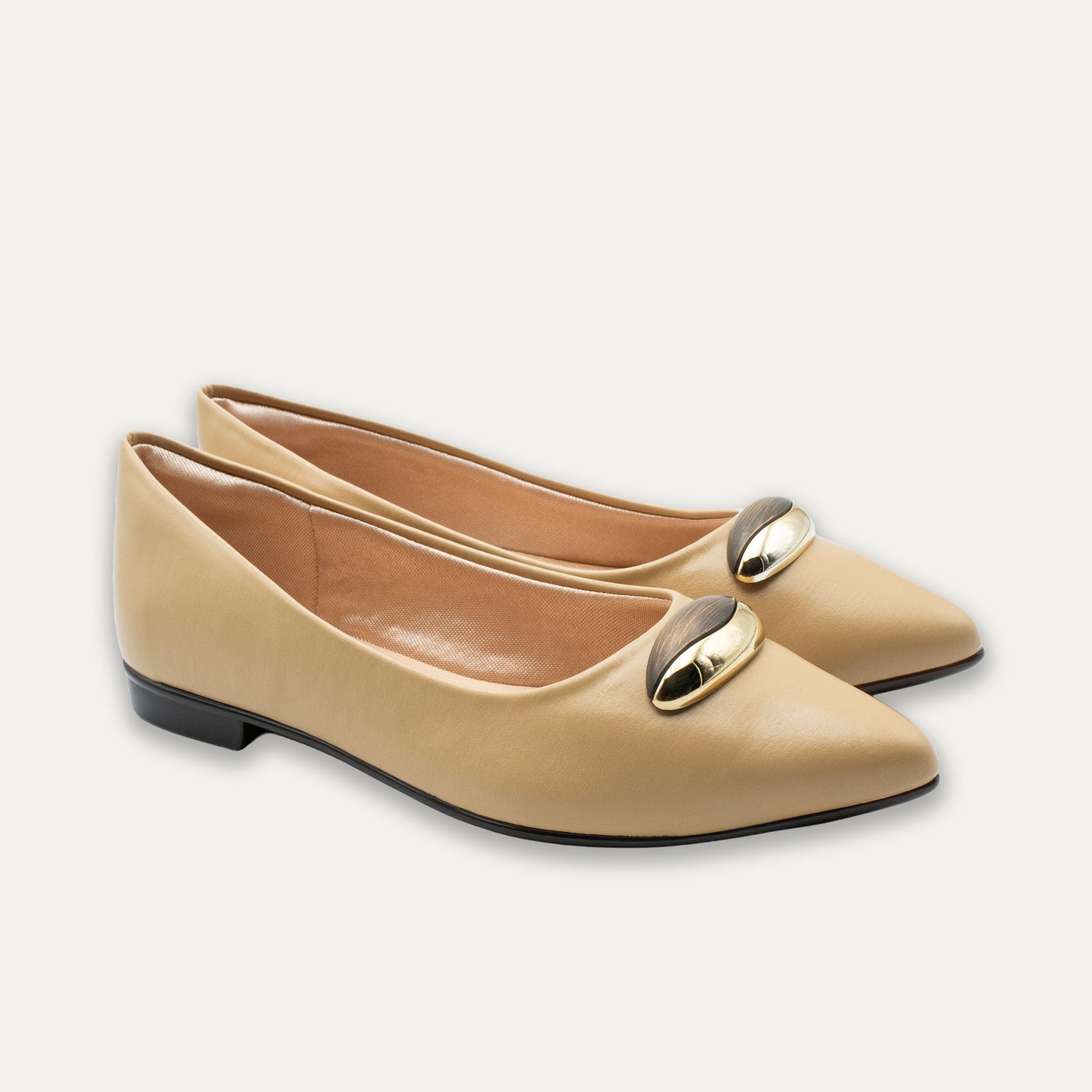 Evita Caramel Pointed Toe Flats