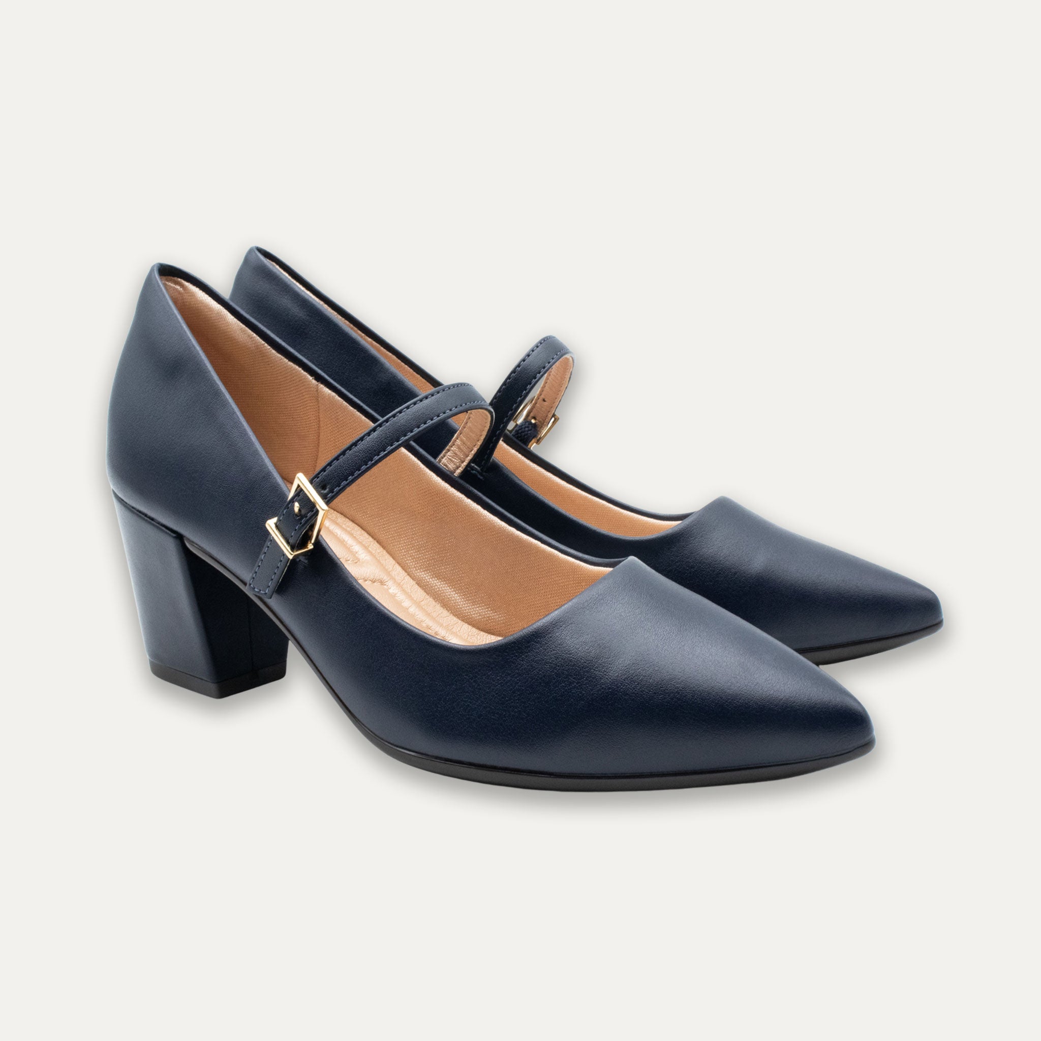 Vanina Marine Mary Jane Block Heels