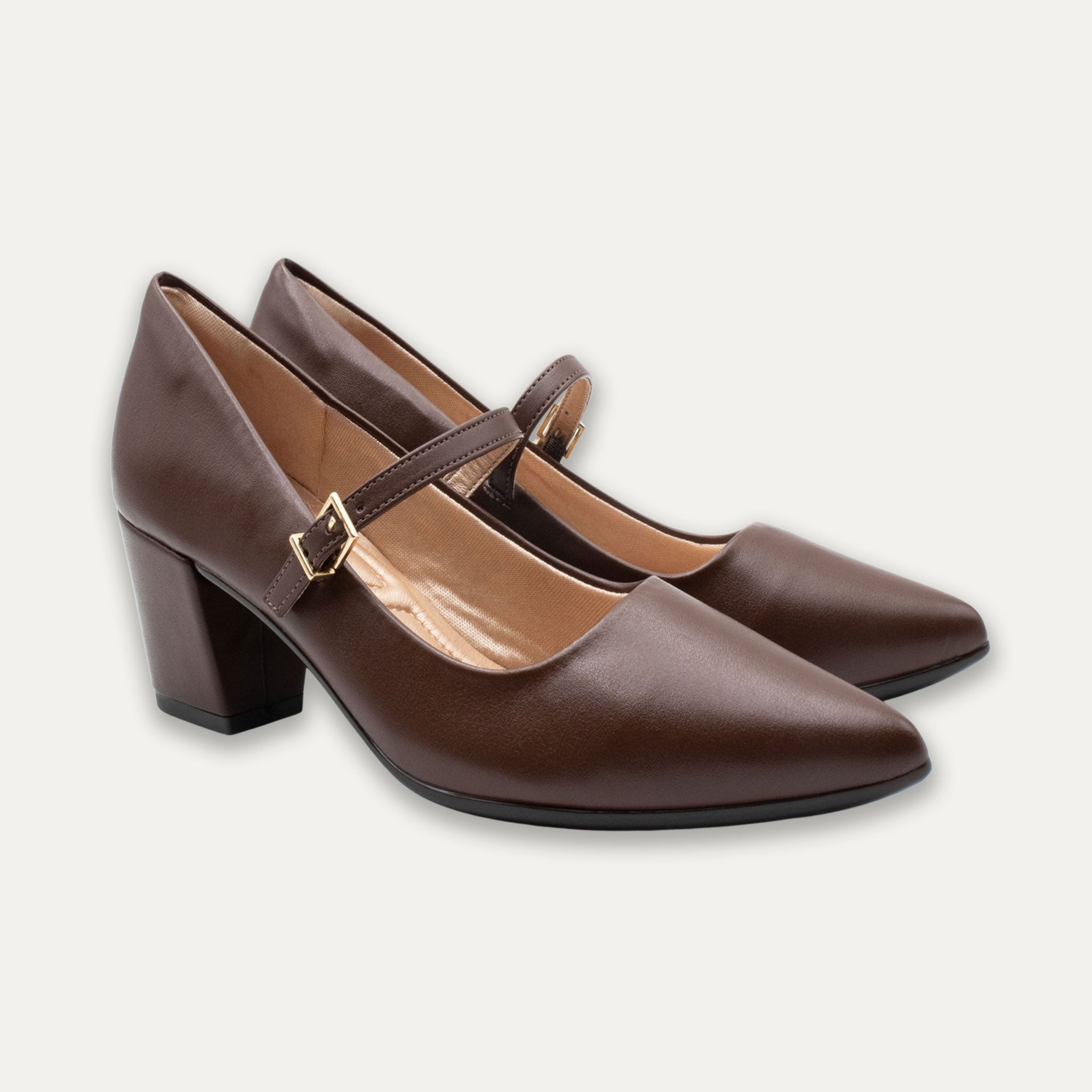 Vanina Espresso Mary Jane Block Heels