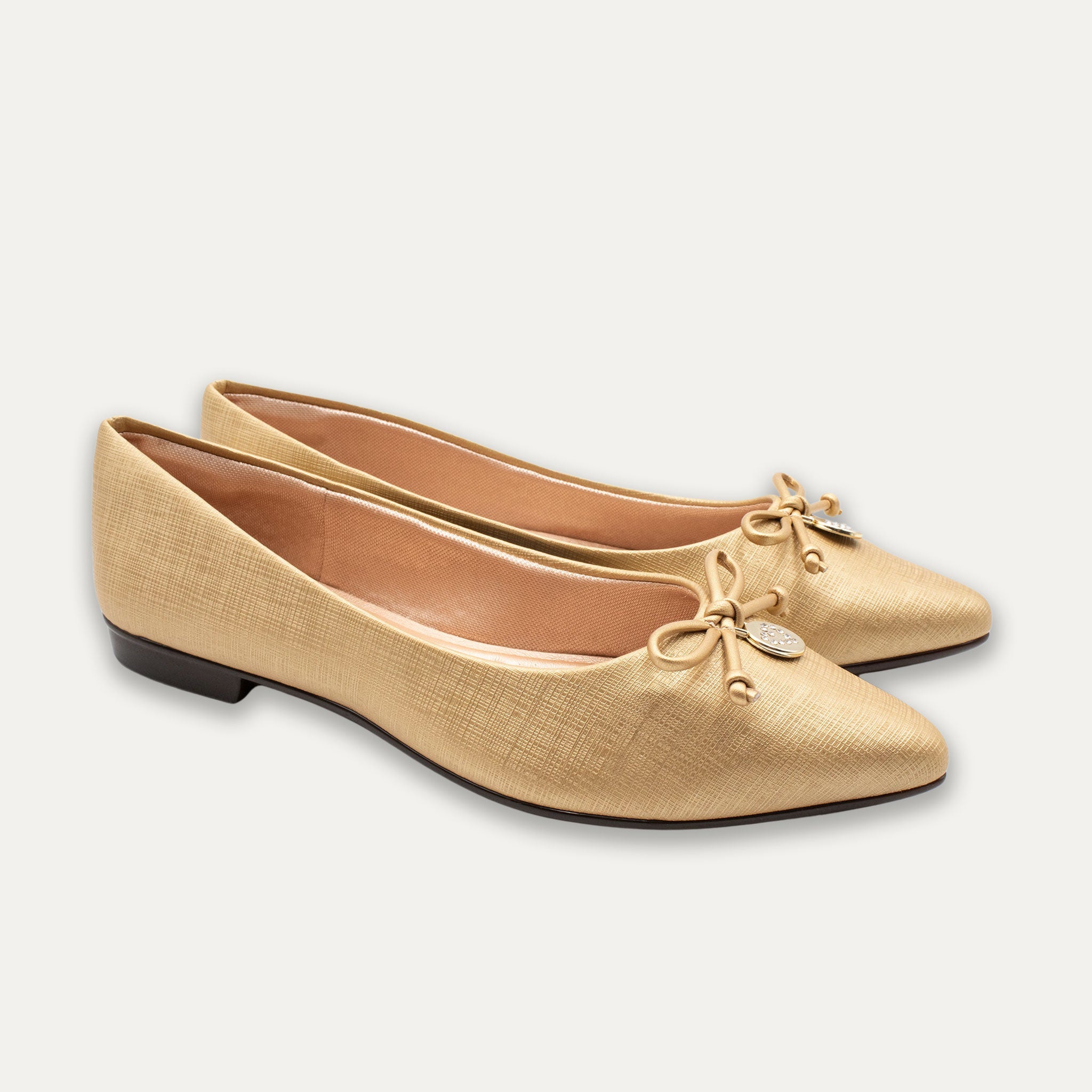 Yesenia Pointed Toe Flats Gold