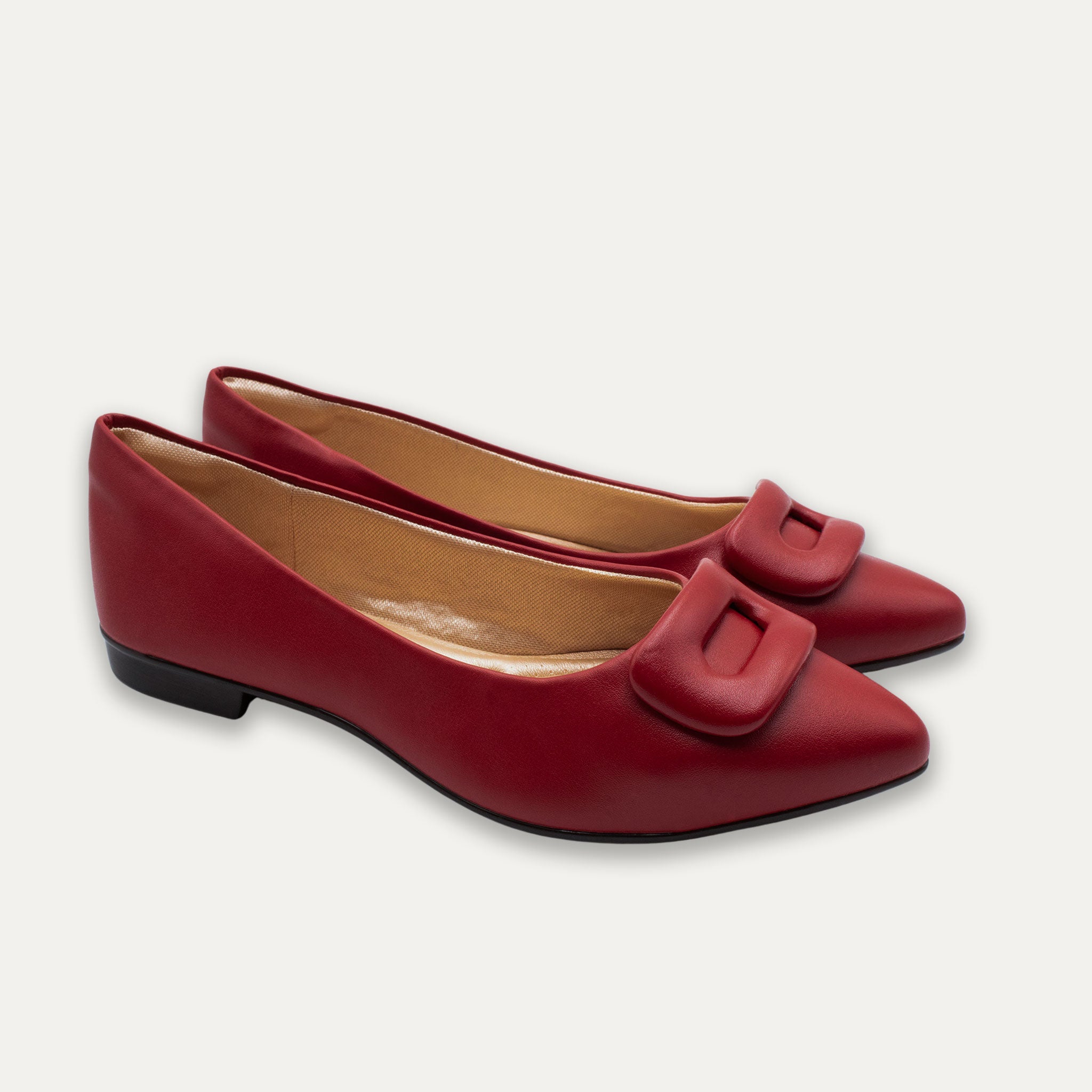 Lia Pointed Toe Flats Red