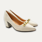 Vidalina Off-White Block Heels