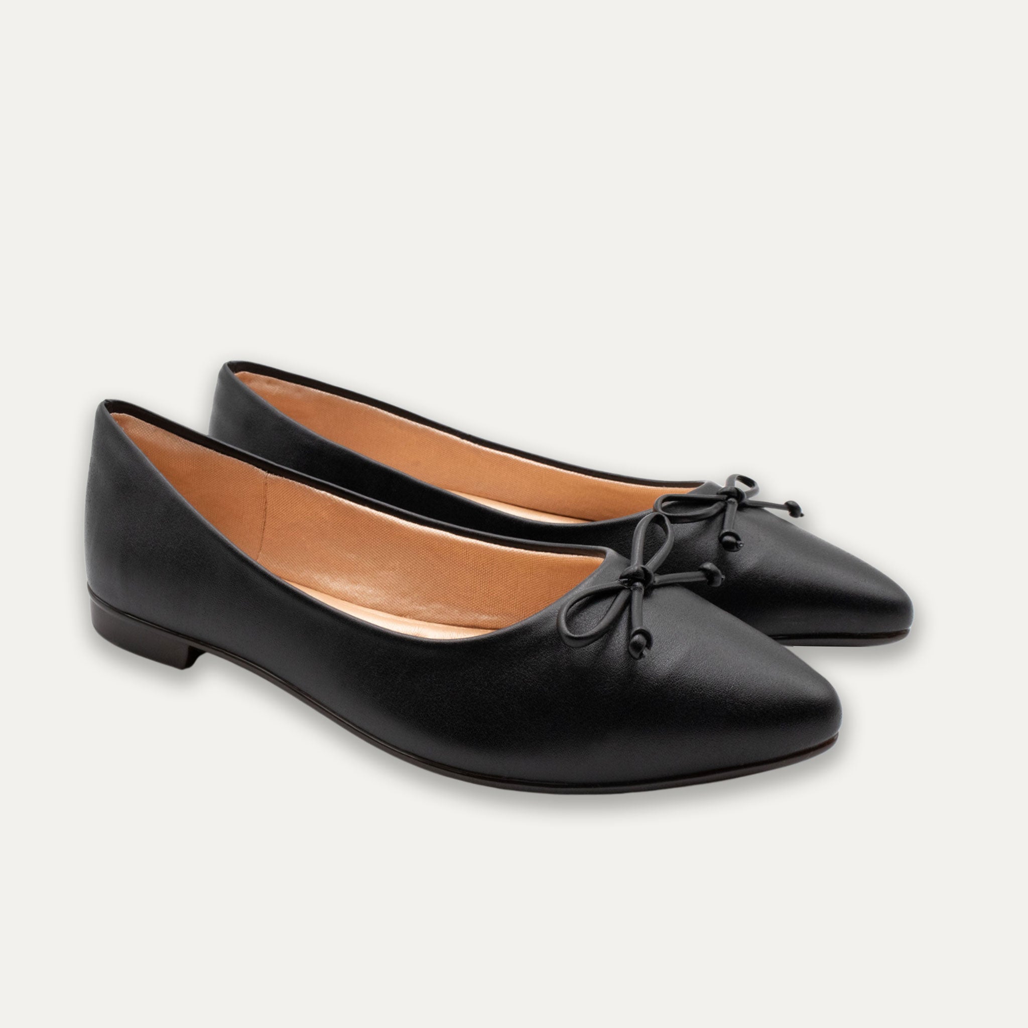 Adriana Napa Black Bow Pointed Toe Flats