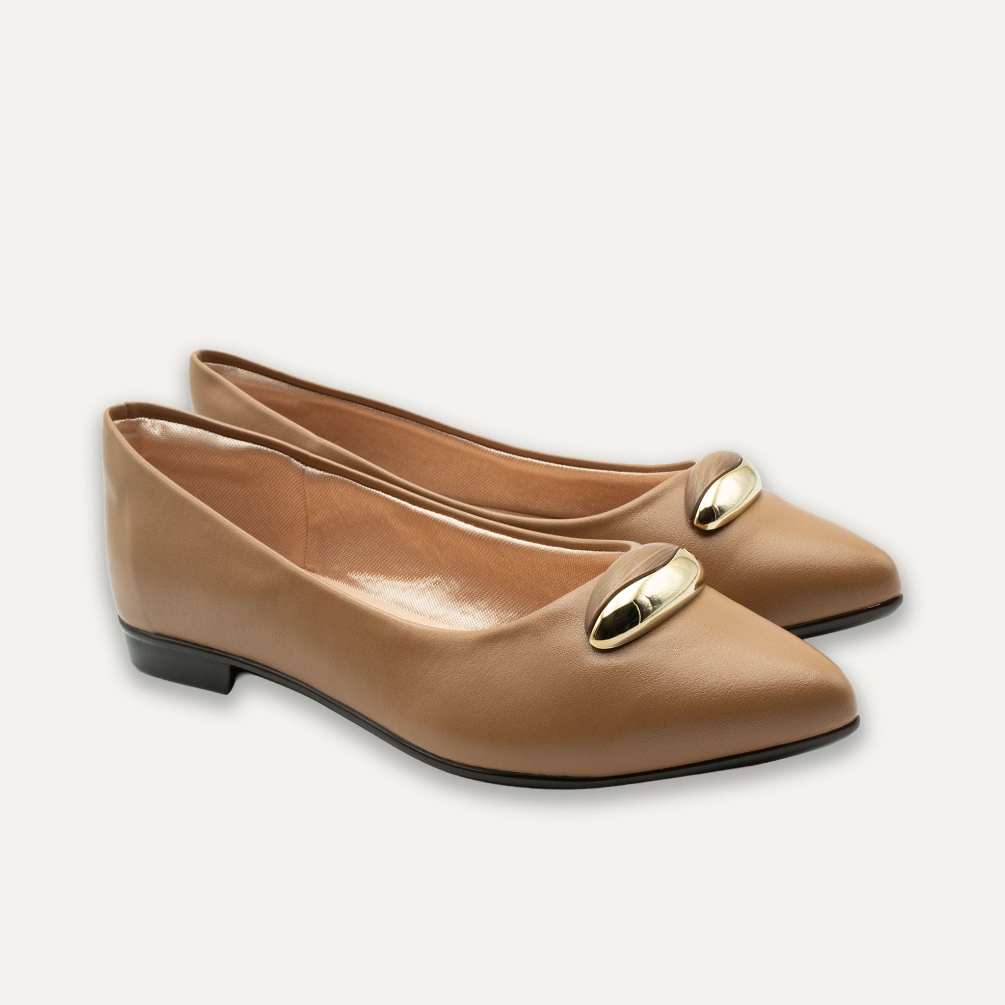 Evita Cappuccino Pointed Toe Flats