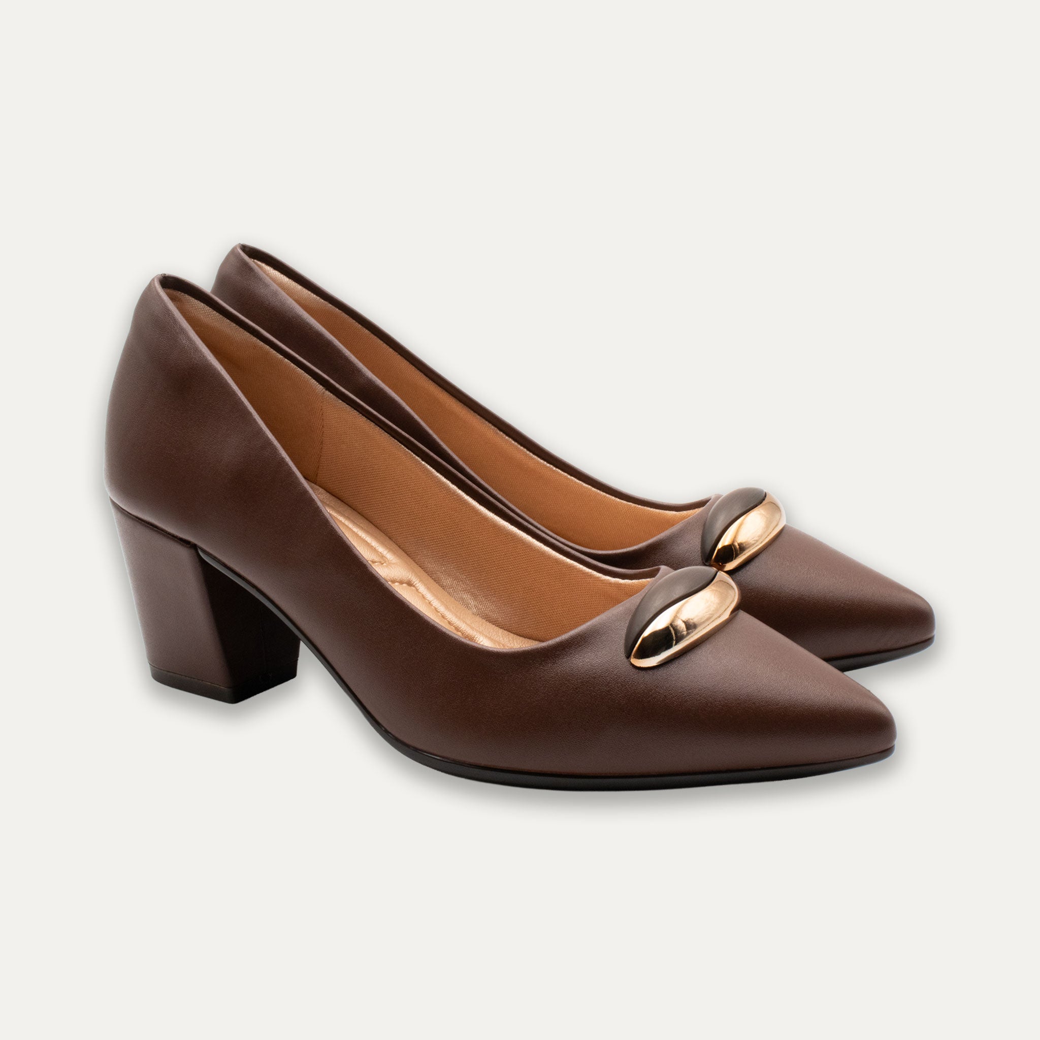 Violeta Espresso Pointed Toe Block Heels