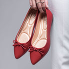 Adriana Napa Red Bow Pointed Toe Flats