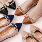 Camila Bow Two-Tone Tea Rose Pointed Flats