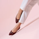 Isabella Burgundy Pointed Toe Flats