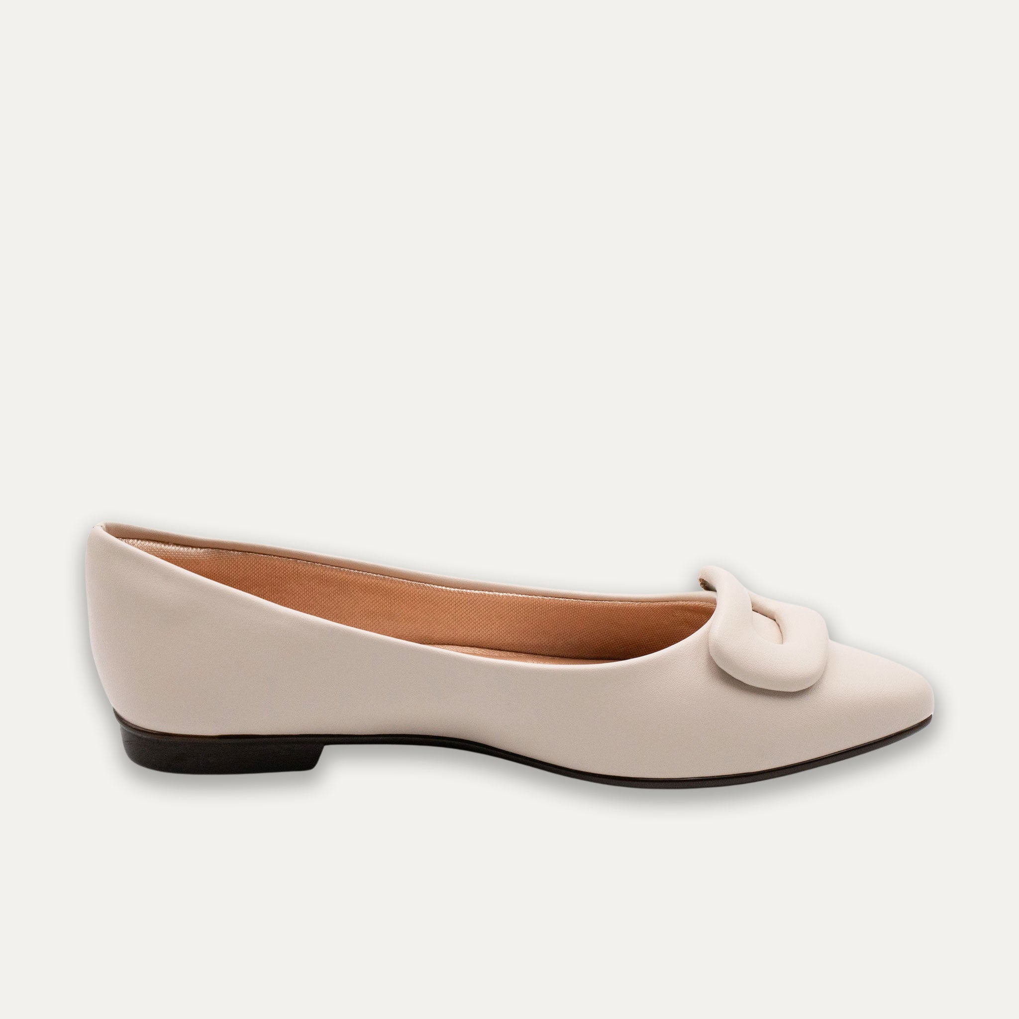 Lia Off White Pointed Toe Flats