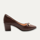 Violeta Espresso Pointed Toe Block Heels