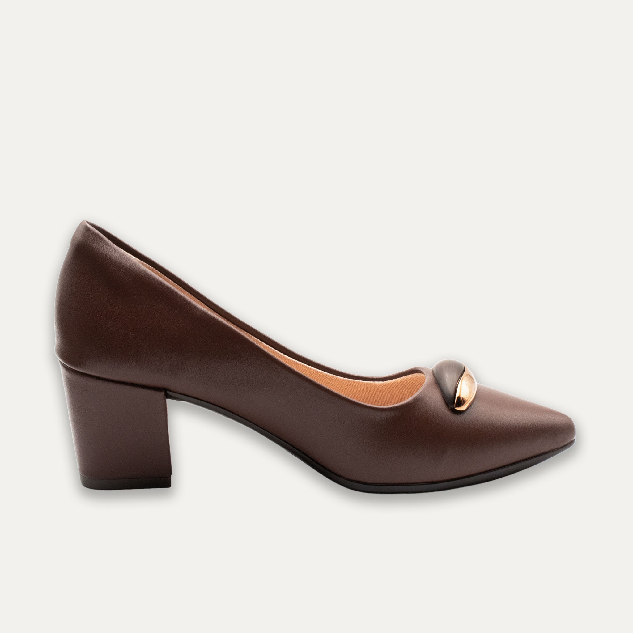 Violeta Espresso Pointed Toe Block Heels