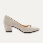 Valentina Off-White Block Heels
