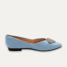 Leticia Heart Pointed Toe Flats Blue