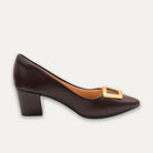 Verena Coffee Pointed Toe Block Heels