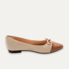 Camila Bow Two-Tone Cream Pointed Flats