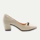 Vidalina Off-White Block Heels