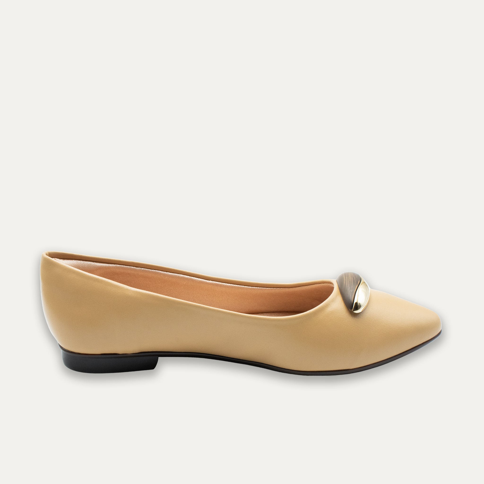 Evita Caramel Pointed Toe Flats