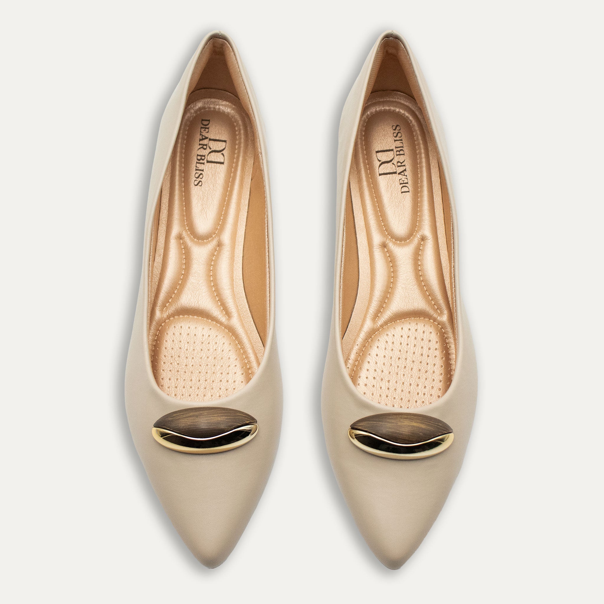 Evita Latte Pointed Toe Flats