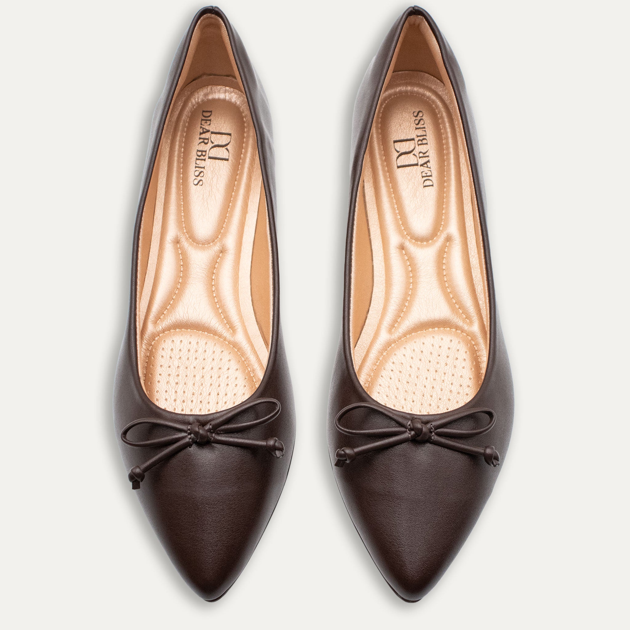 Adriana Napa Coffee Bow Pointed Toe Flats