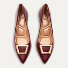 Verena Burgundy Pointed Toe Block Heels