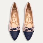 Camila Bow Two-Tone Tea Rose Pointed Flats