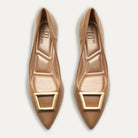 Verena Cappuccino Pointed Toe Block Heels