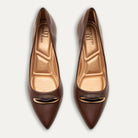 Violeta Espresso Pointed Toe Block Heels