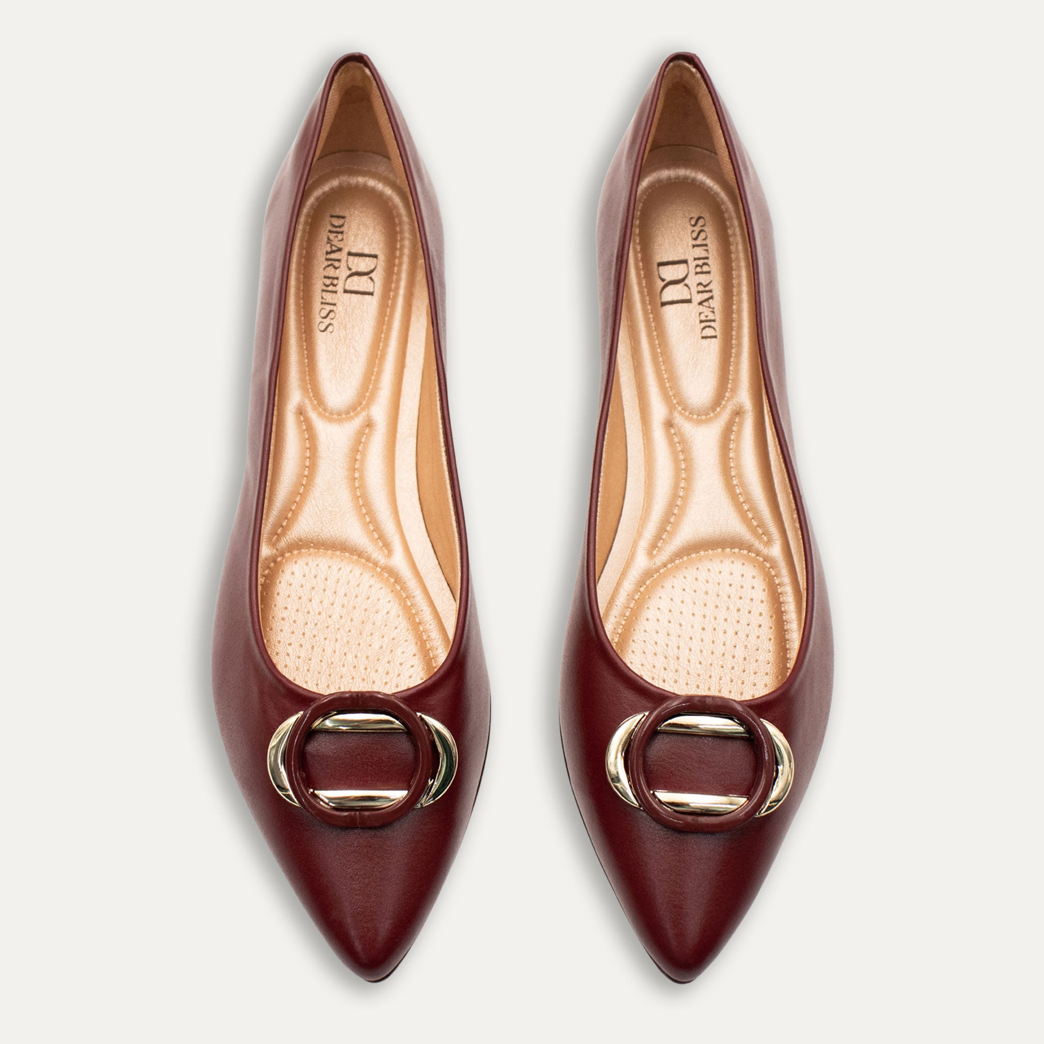 Isabella Burgundy Pointed Toe Flats