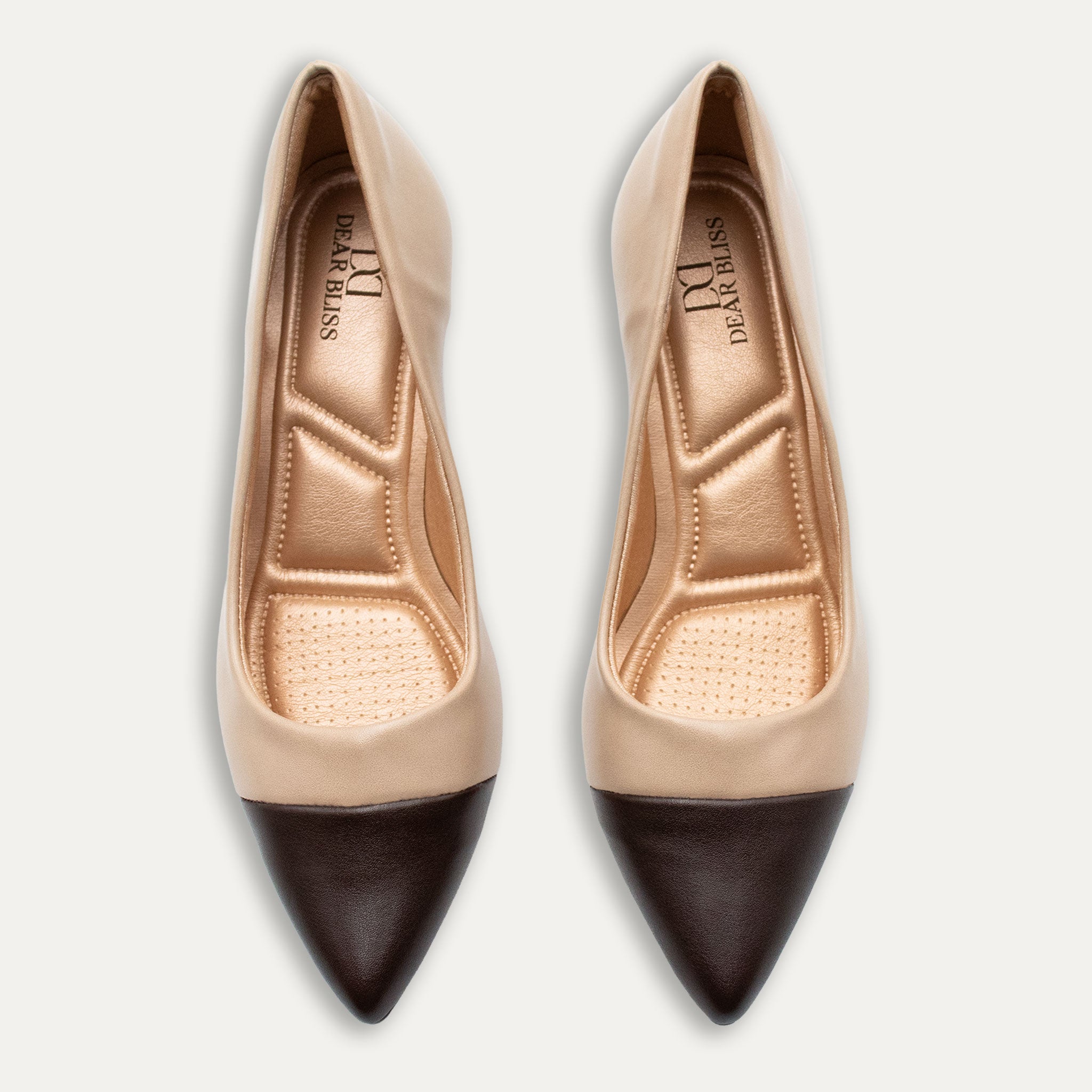 Vilma Two-Tone Nude Block Heels