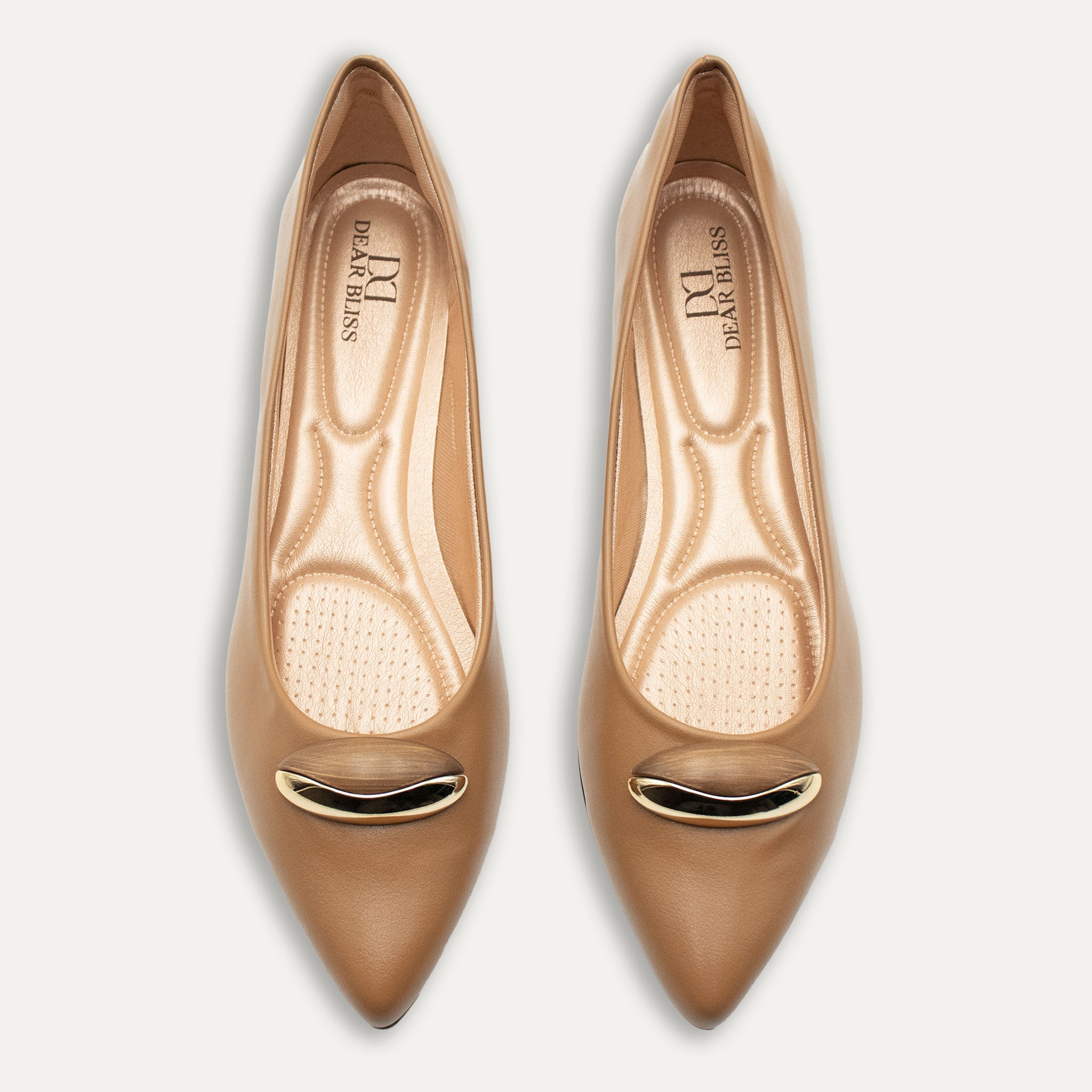 Evita Cappuccino Pointed Toe Flats