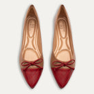 Camila Bow Two-Tone Tan Pointed Flats