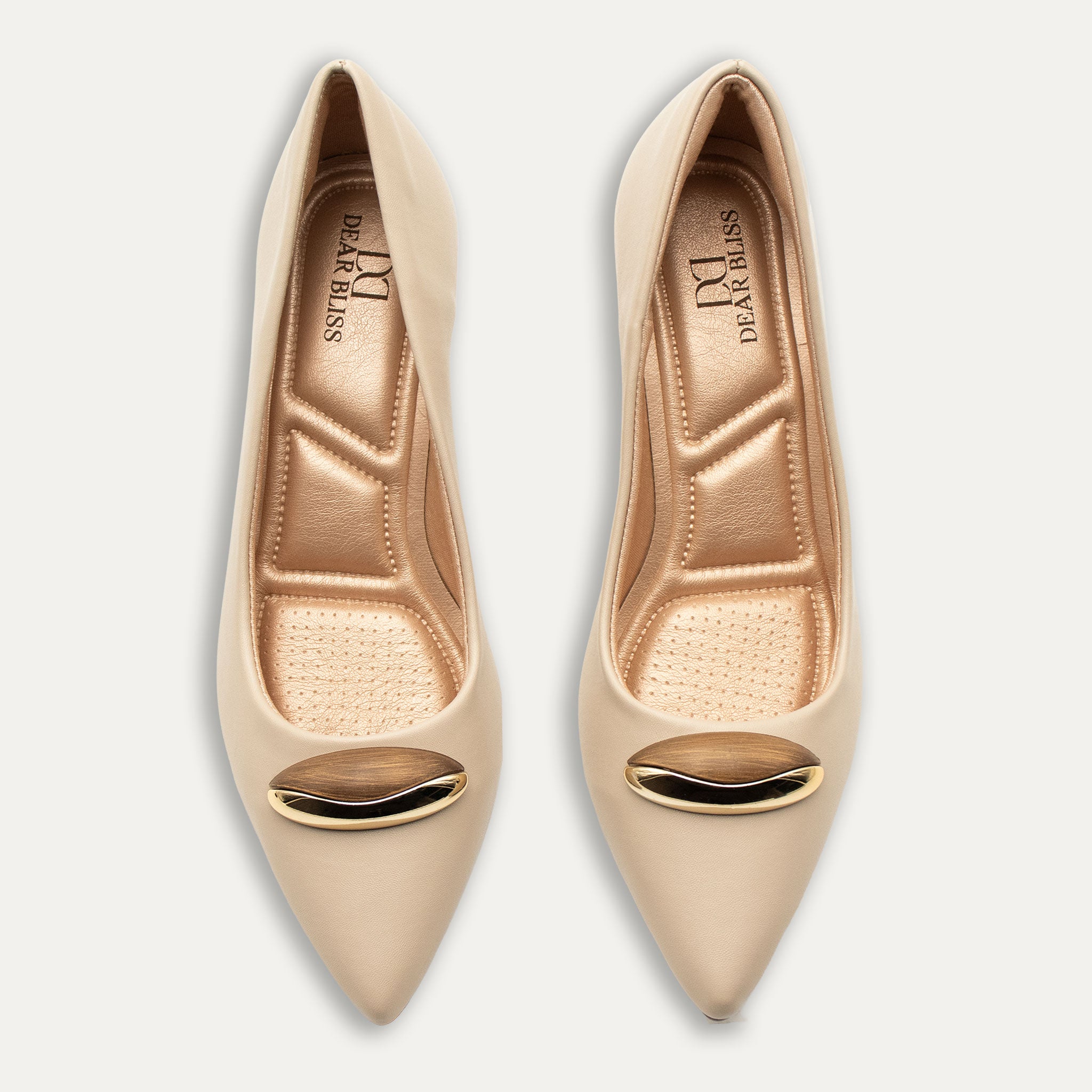 Violeta Latte Pointed Toe Block Heels