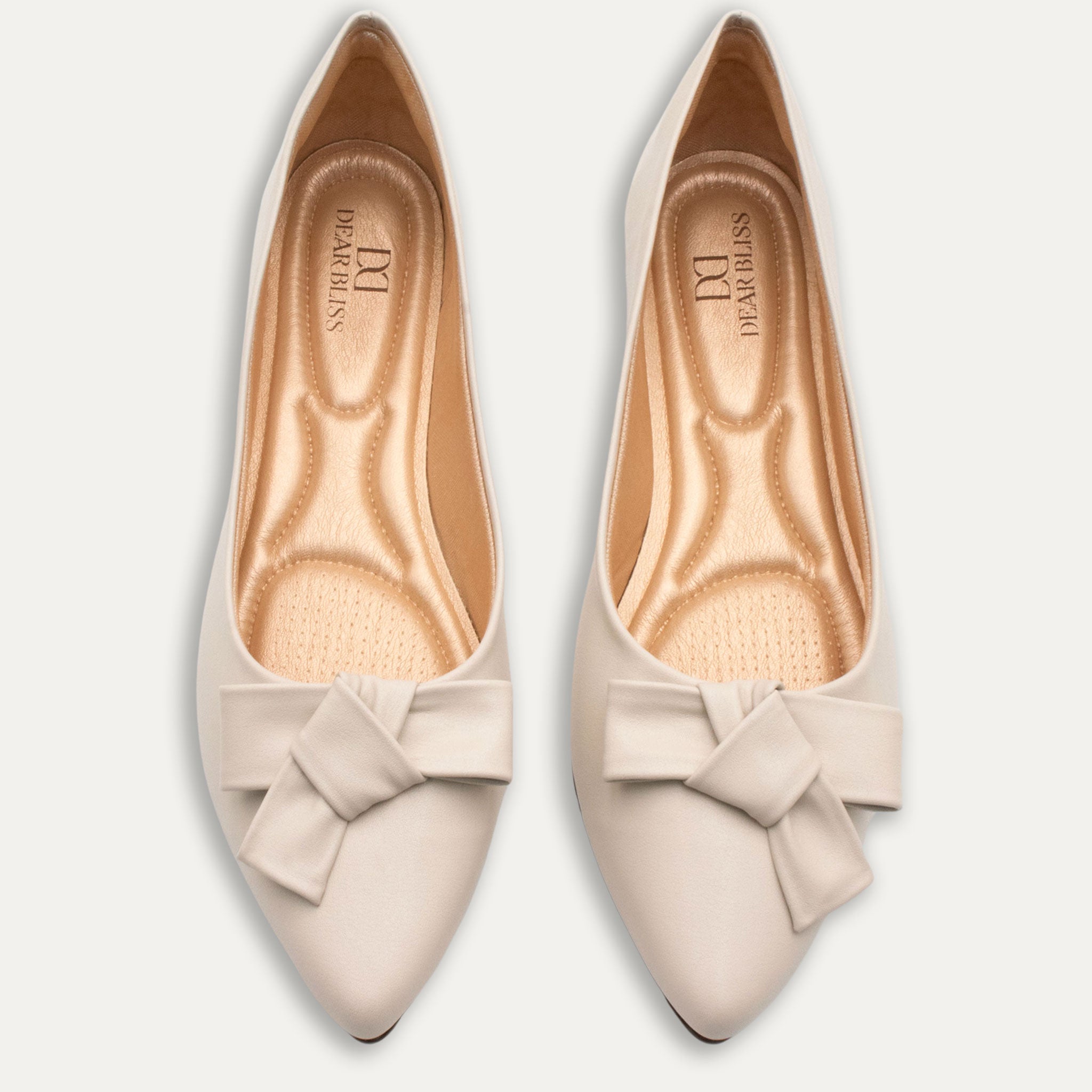 Aitana Tye Off-White Pointed Toe Flats