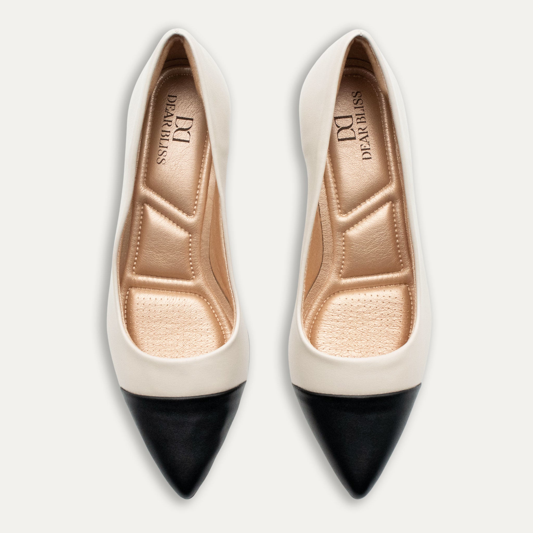 Vilma Two-Tone Off-White Block Heels