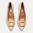 Verena Off-White Pointed Toe Block Heels