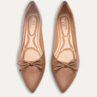 Adriana Napa Tan Bow Pointed Toe Flats