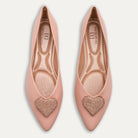 Leticia Heart Pointed Toe Flats Apricot